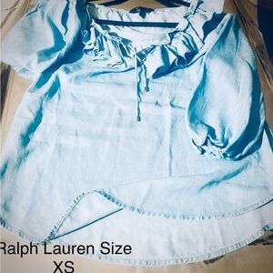 Ralph Lauren Black Label Sky Blue Blouse